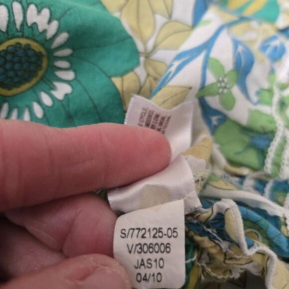 Y2K Old Navy M Floral Top Pistachio Green Butter Yellow Baby Doll Spring - Picture 7 of 7